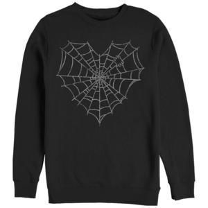 Womens Chin Up Halloween Heart Spider Web Sweatshirt